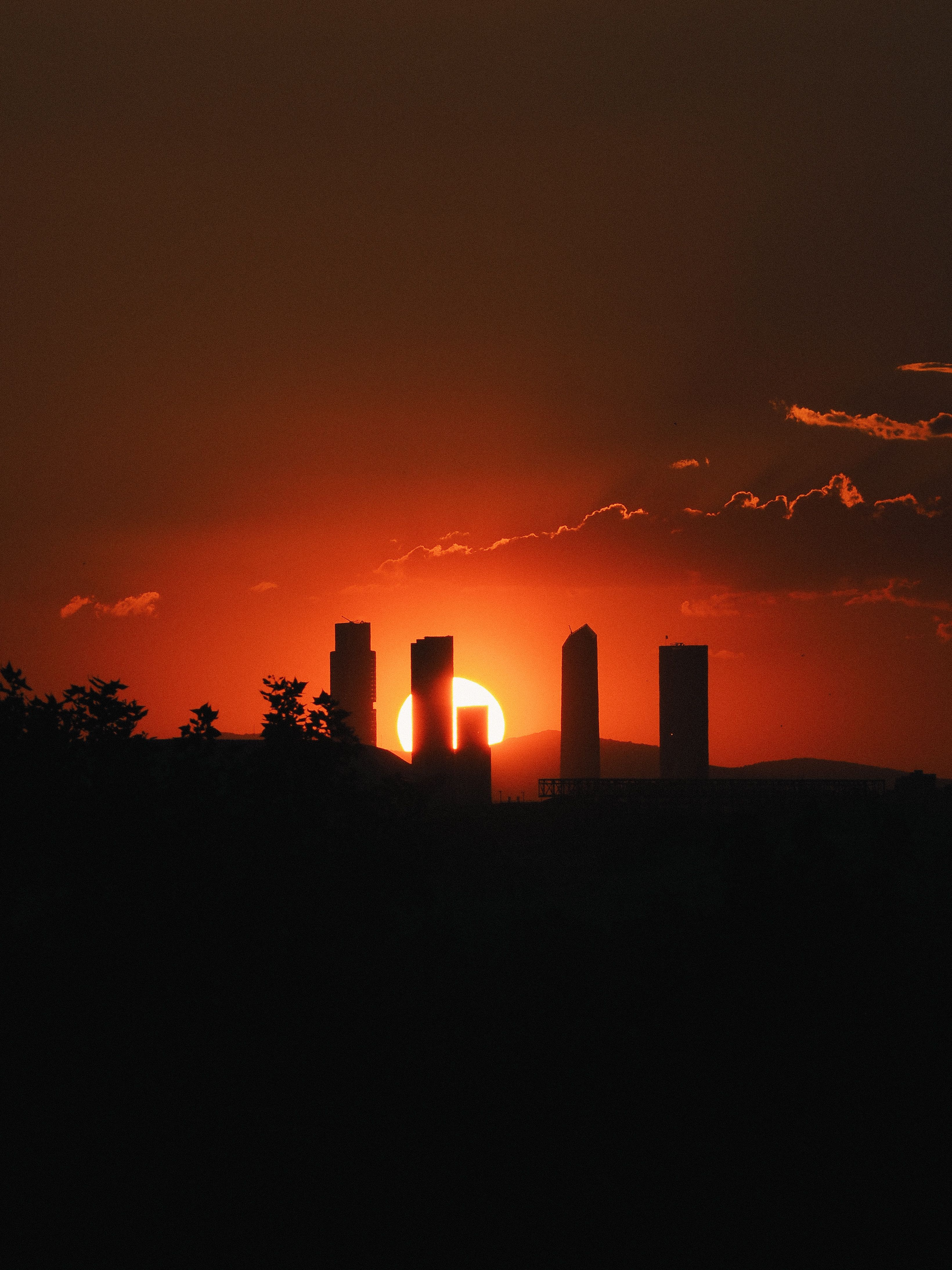 Silhouettes of Buildings During Golden Hour · Free Stock Photo