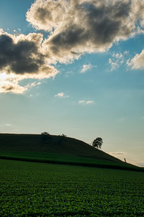 Photo of Clouds Above a Hill with Green Grass