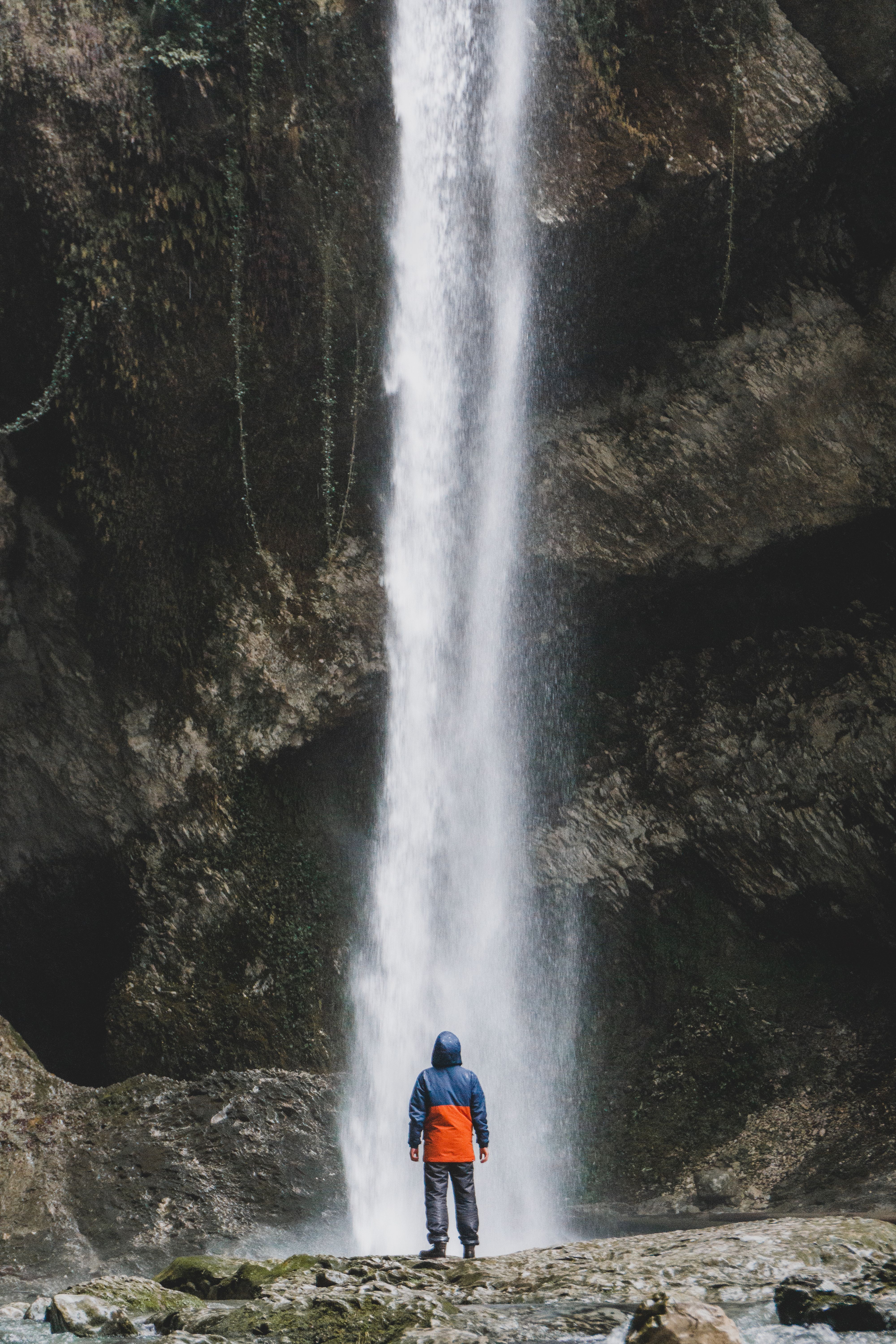 Photo of a Person Standing Near a Waterfall · Free Stock Photo