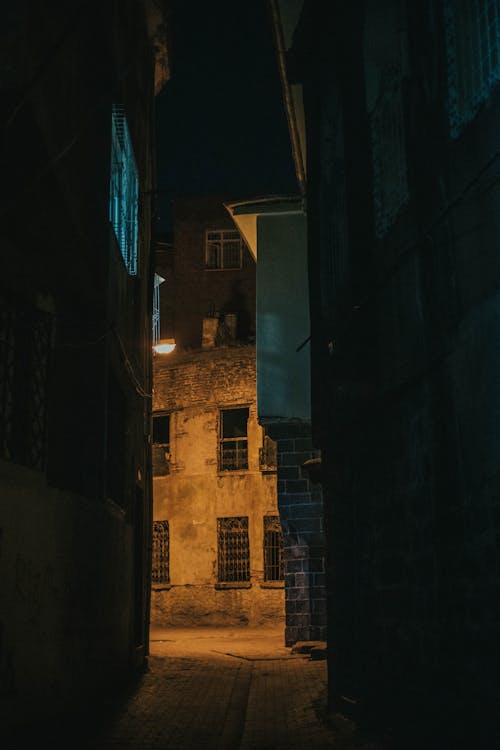 An Empty Alley during Nighttime