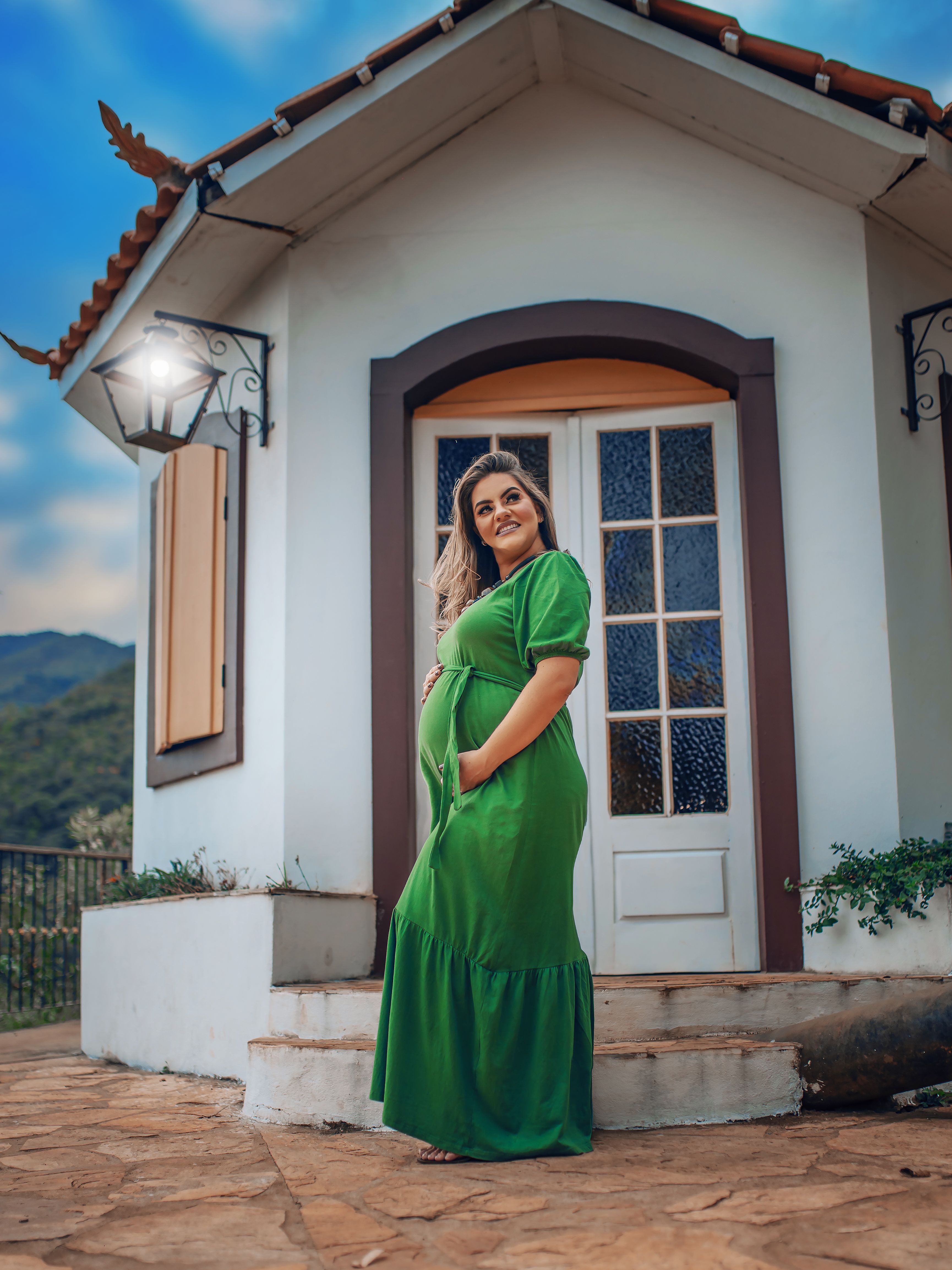 Pregnant Woman Wearing Green Dress · Free Stock Photo
