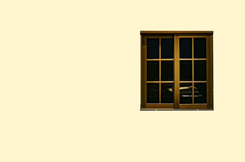 Brown Framed Sash Window