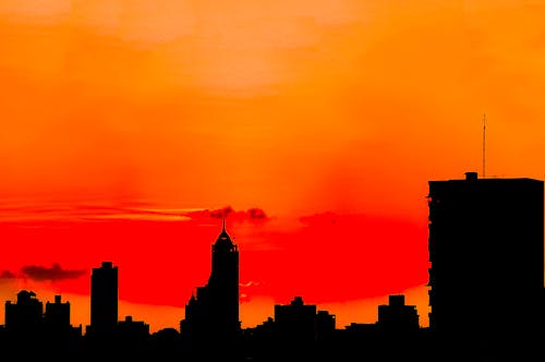 Free Silhouette of Buildings  Stock Photo