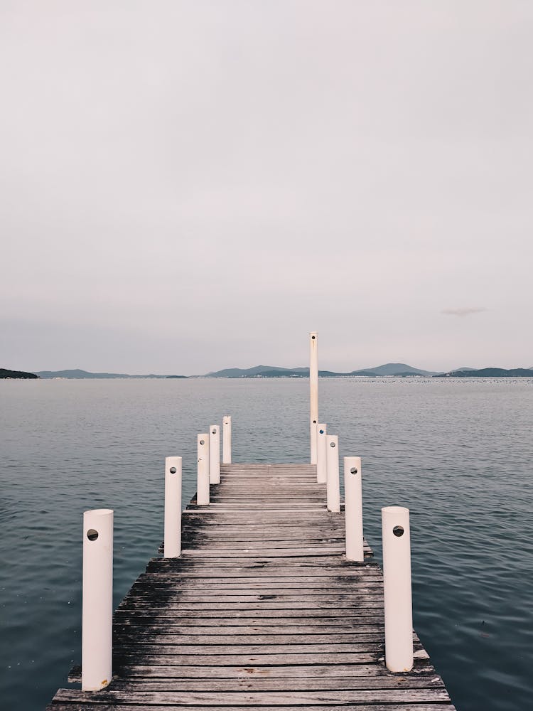 Wooden Pier On Lakeshore