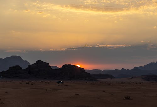 Silhouette of Rocky Mountain during Sunset