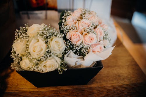 Close-Up Shot of Bouquets of Roses 