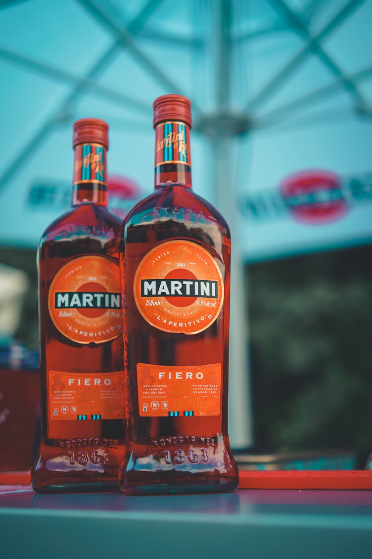 Bottles Of Liquor On A Table