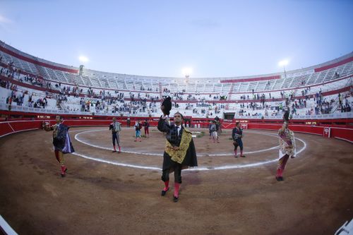 Free Photo of a traditional bullfighting event in a vibrant arena in Monterrey, Mexico. Stock Photo