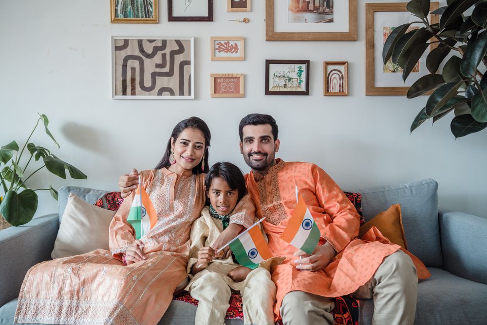 An Indian family celebrating together at home, whose future is backed by a real financial plan