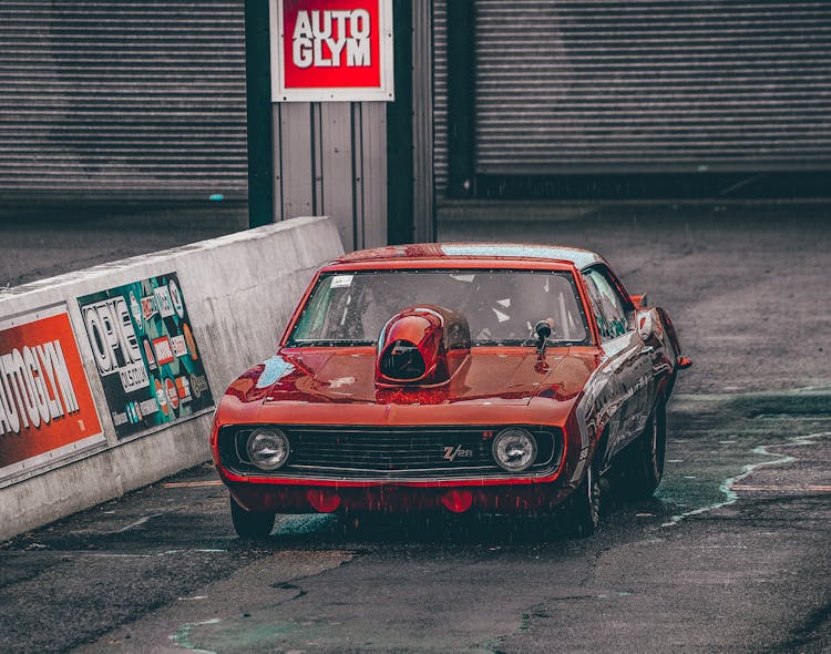 Red Car On The Race Track