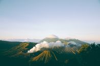 Green Mountain Under White Clouds