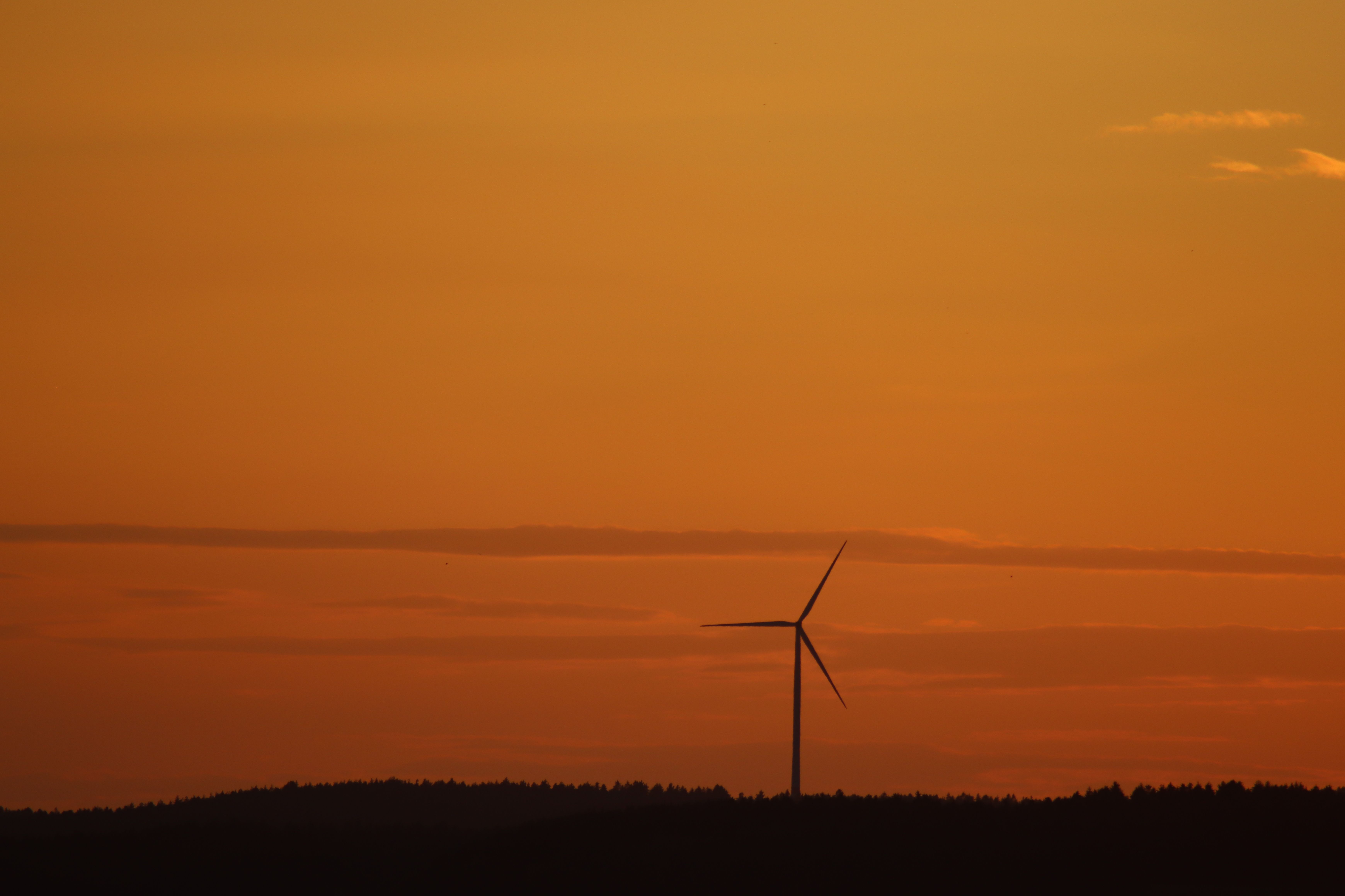 Silhouette of Wind Turbine during Sunset · Free Stock Photo
