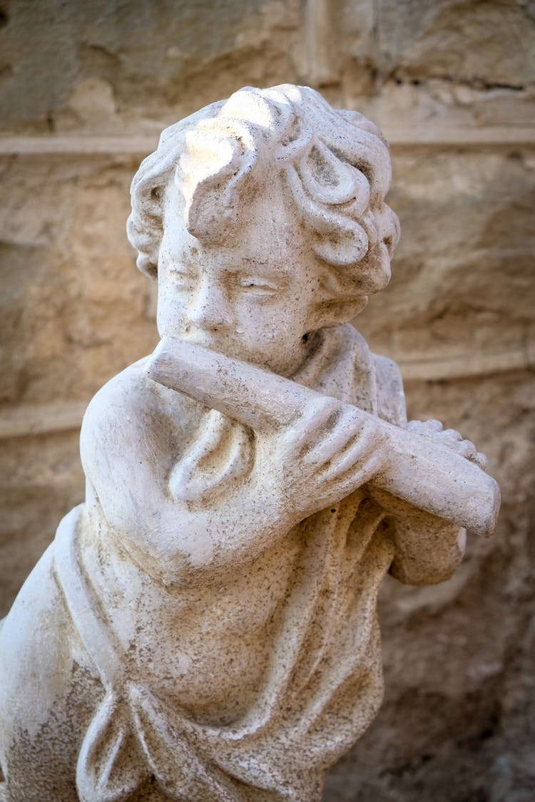 White Cherub Statue