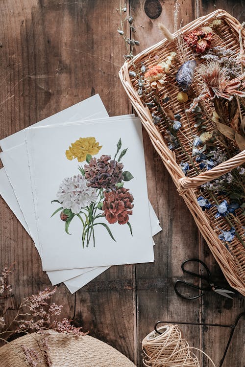 White and Pink Floral Paper