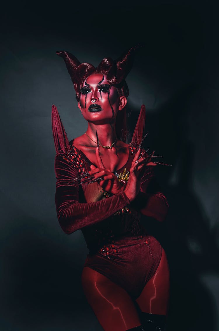 Woman In Devil Costume