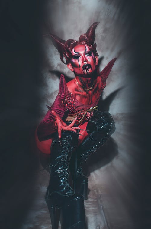 Woman in Devil Halloween Costume