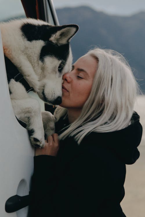 Photo of a Woman and her Dog