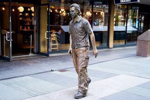 Statue of a Walking Man in Newcastle, England