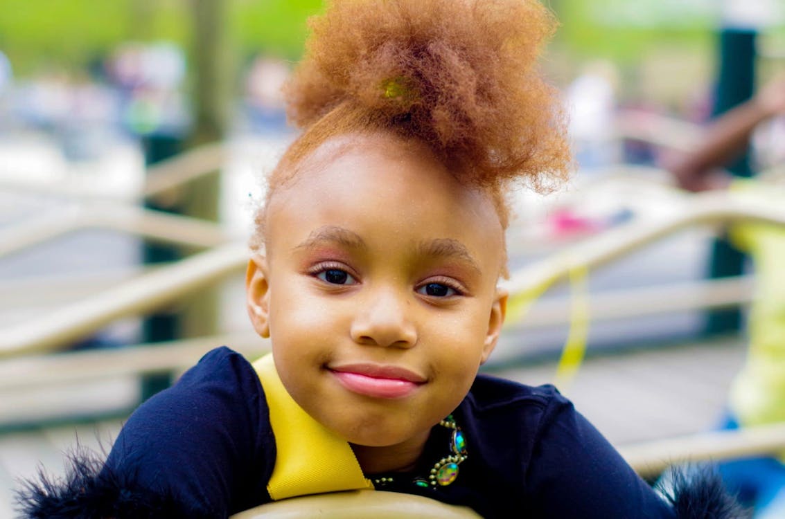 Free Girl in Blue Top Focus Photo Stock Photo