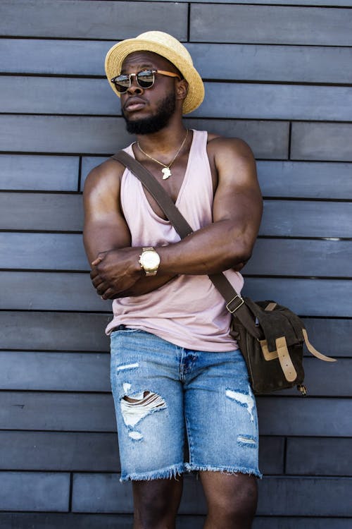 Man Wearing Pink Tank Top