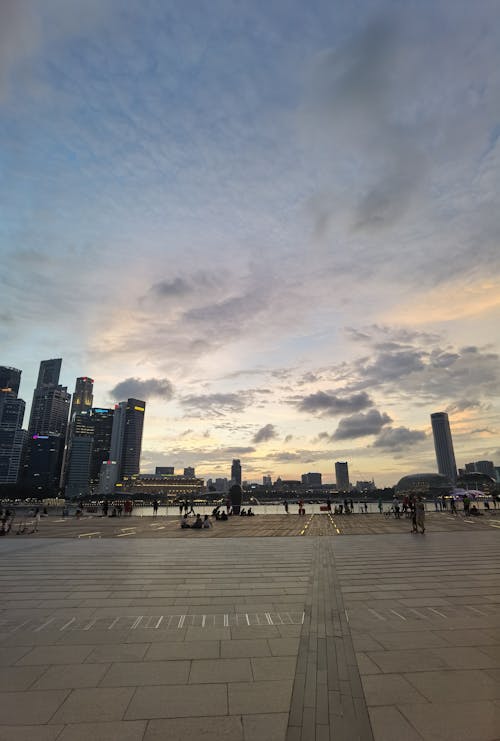 Free stock photo of city skyline, marina bay, sunset sky Stock Photo