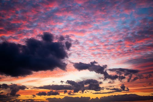Бесплатное стоковое фото с голубые небеса, живописное небо, закат