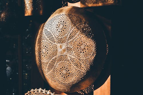 Close-up of a Copper Wall Decor 