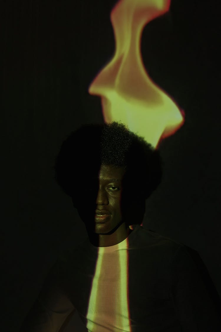 Abstract Photo Of Man In Flames