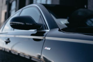 Close-up Photo of a Black Audi Car