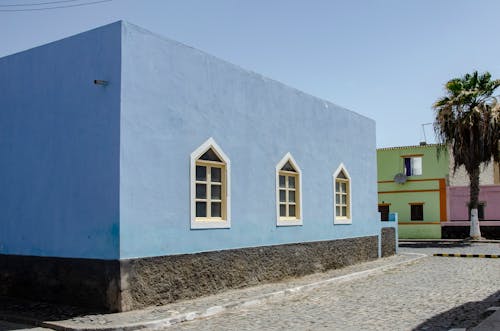 Foto stok gratis Arsitektur, bangunan, dinding biru