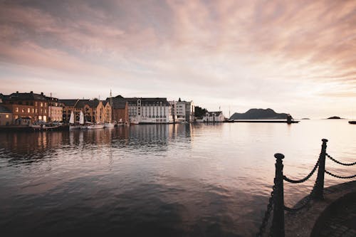 Free The Buildings of Alesund in Norway Stock Photo