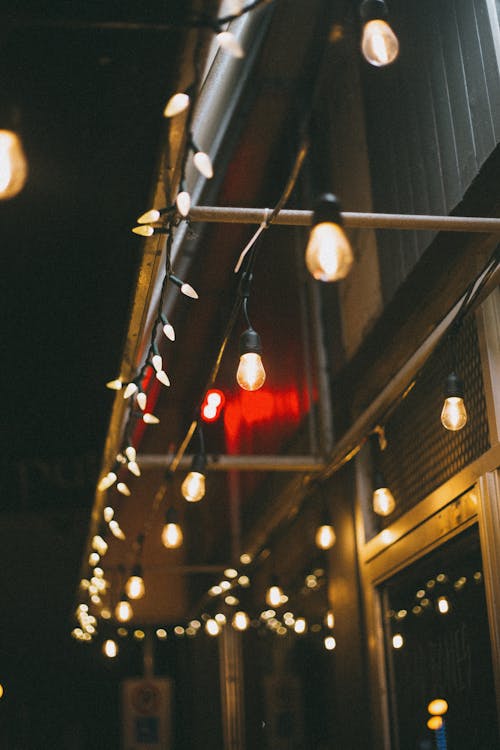 String of Light Bulbs Hanging