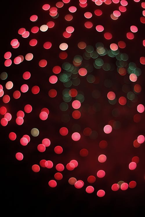 Free Red and White Bokeh Lights Stock Photo
