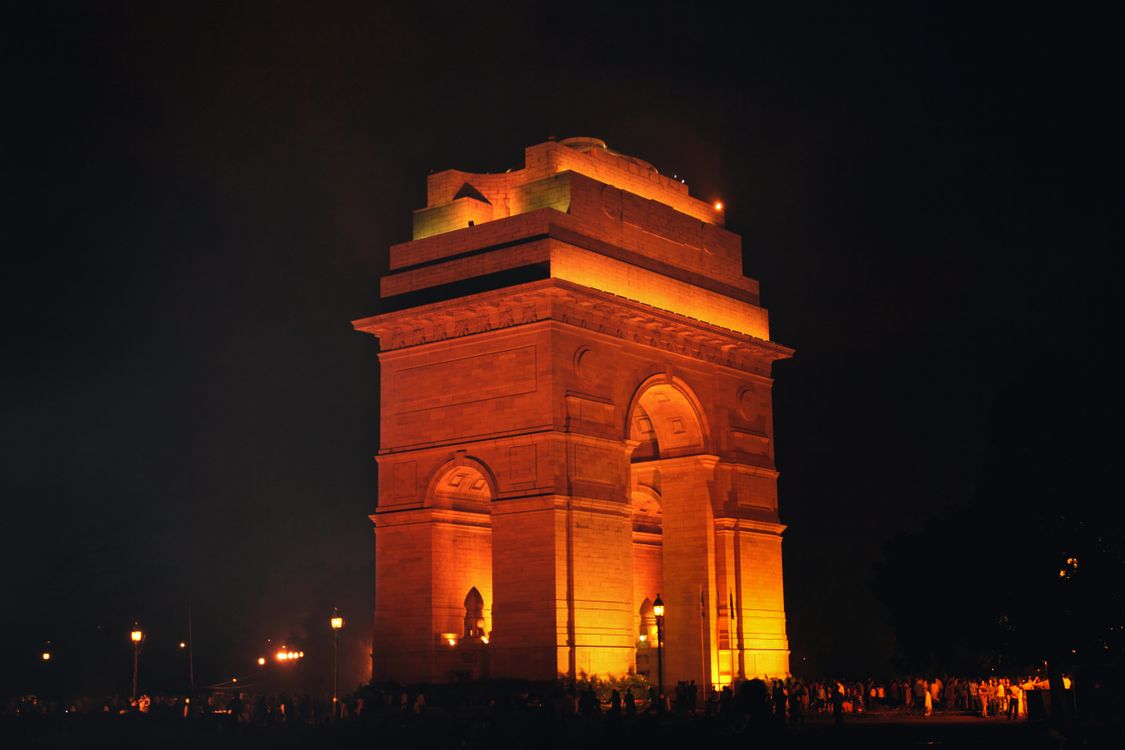 The India Gate At Night Free Stock Photo the-india-gate-at-night-free-stock-photo