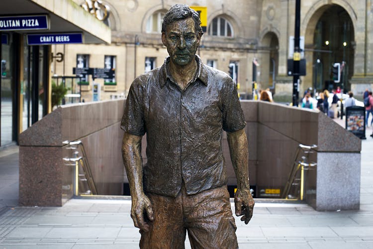 A Walking Man Statue In Newcastle England