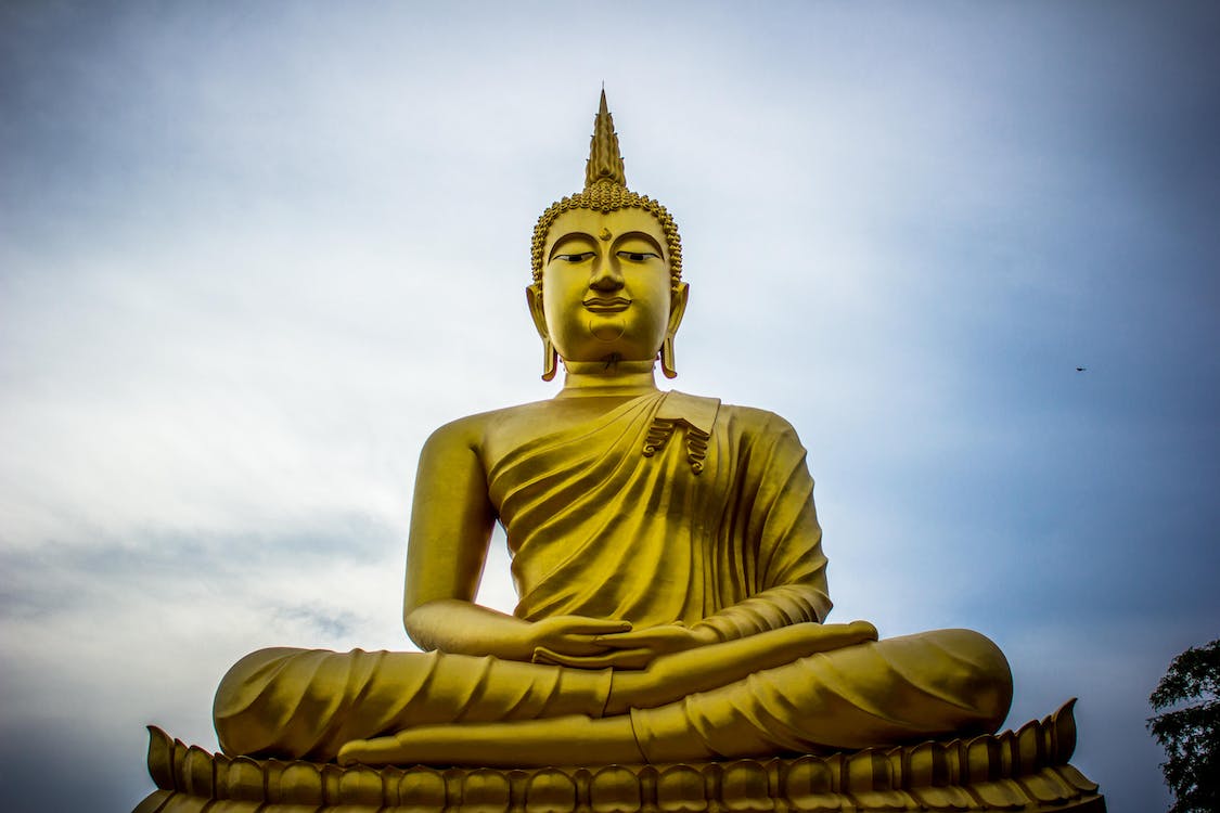 Free Photo of Golden Gautama Buddha Stock Photo