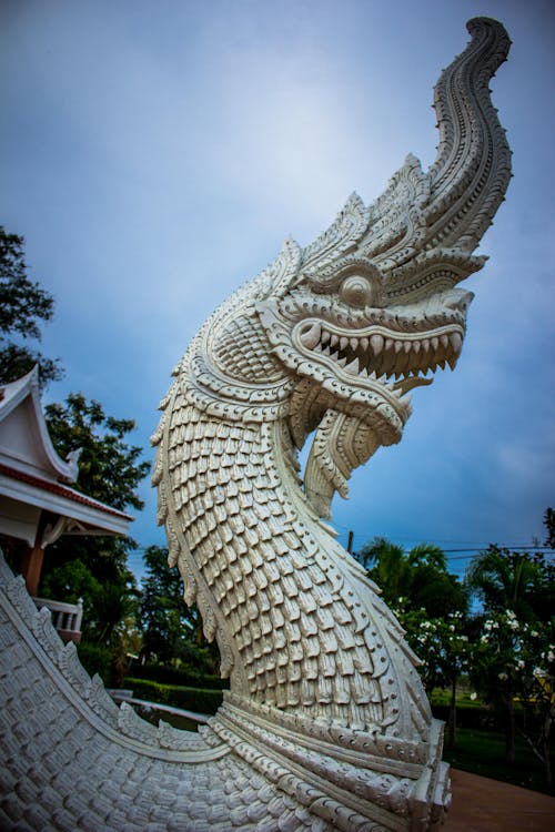 Free White Dragon Statue Stock Photo