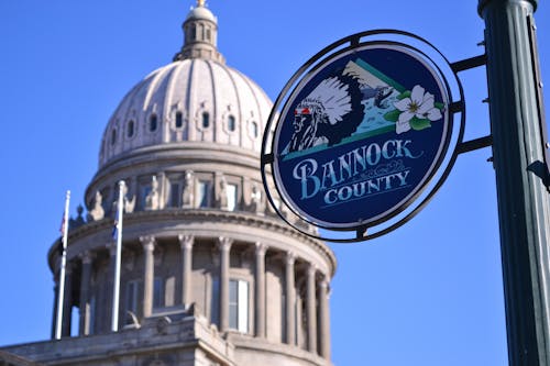 Close-up Photo of Bannock Country and U.s. Capitol