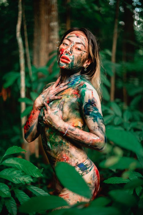 Free Woman with Body Paint Posing Stock Photo