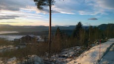 挪威布斯克鲁德霍尔的冬季冰雪景观风景优美