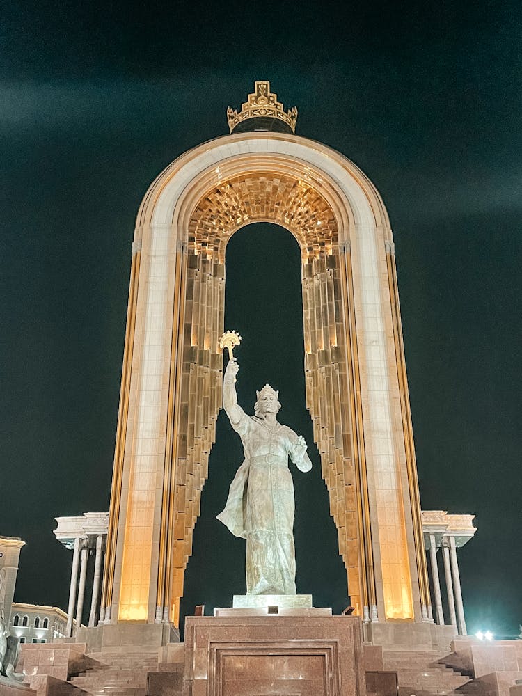 The Ismoili Somoni Monument In Dushanbe Tajilistan