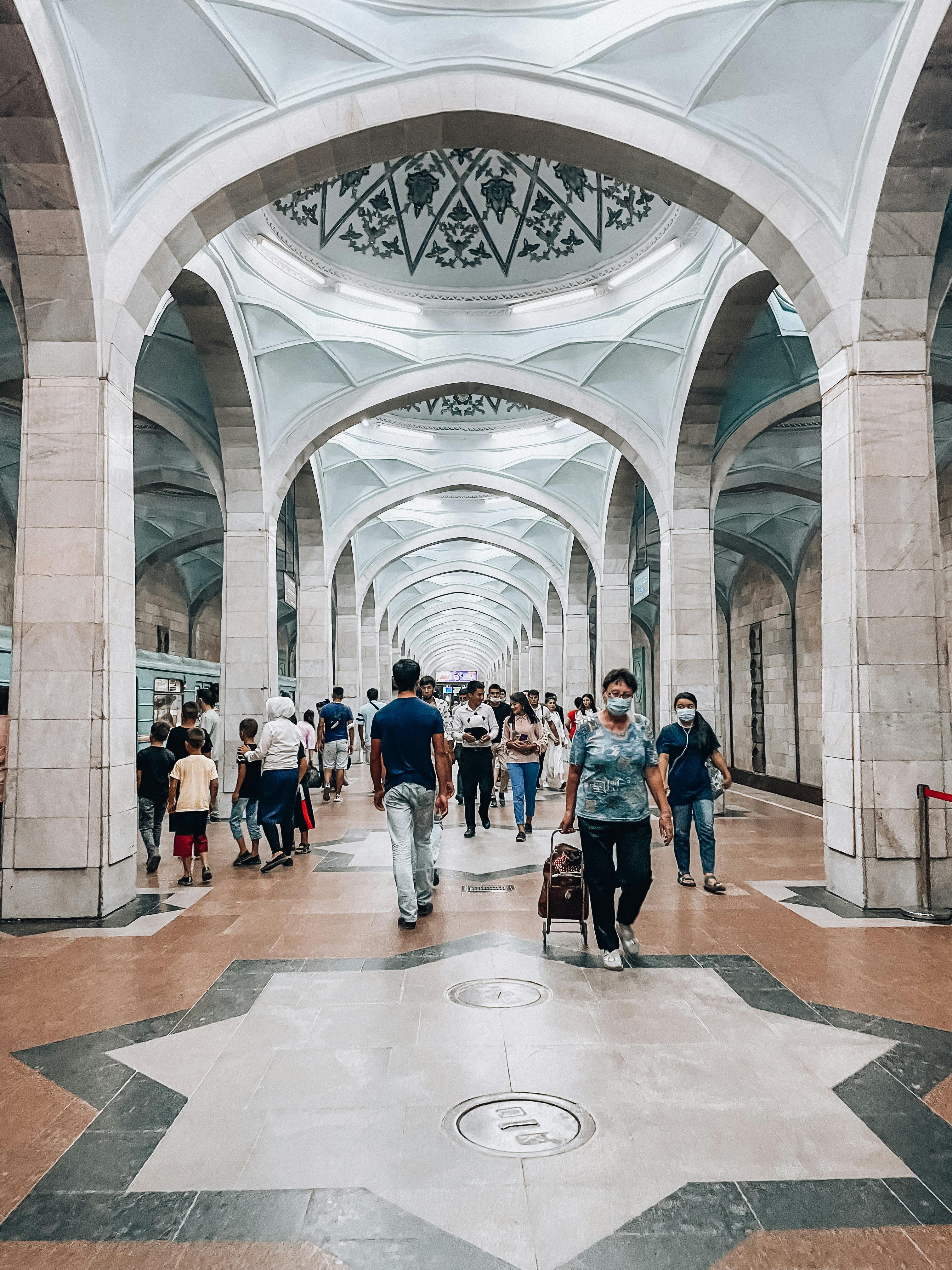 Free People Walking on Hallway Stock Photo