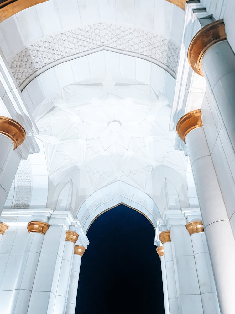 Gold And White Interior Of A Building