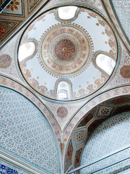 White and Blue Dome Ceiling