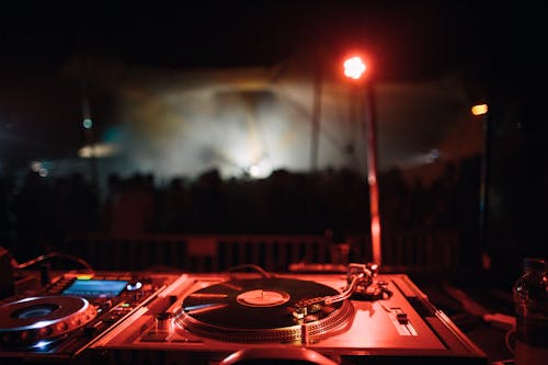 DJ Music Equipment on Party in Nightclub