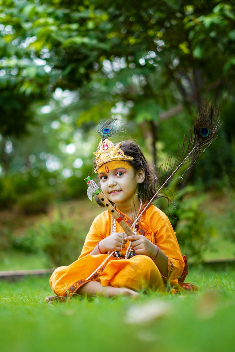  A Child Dressed As A Hindu God