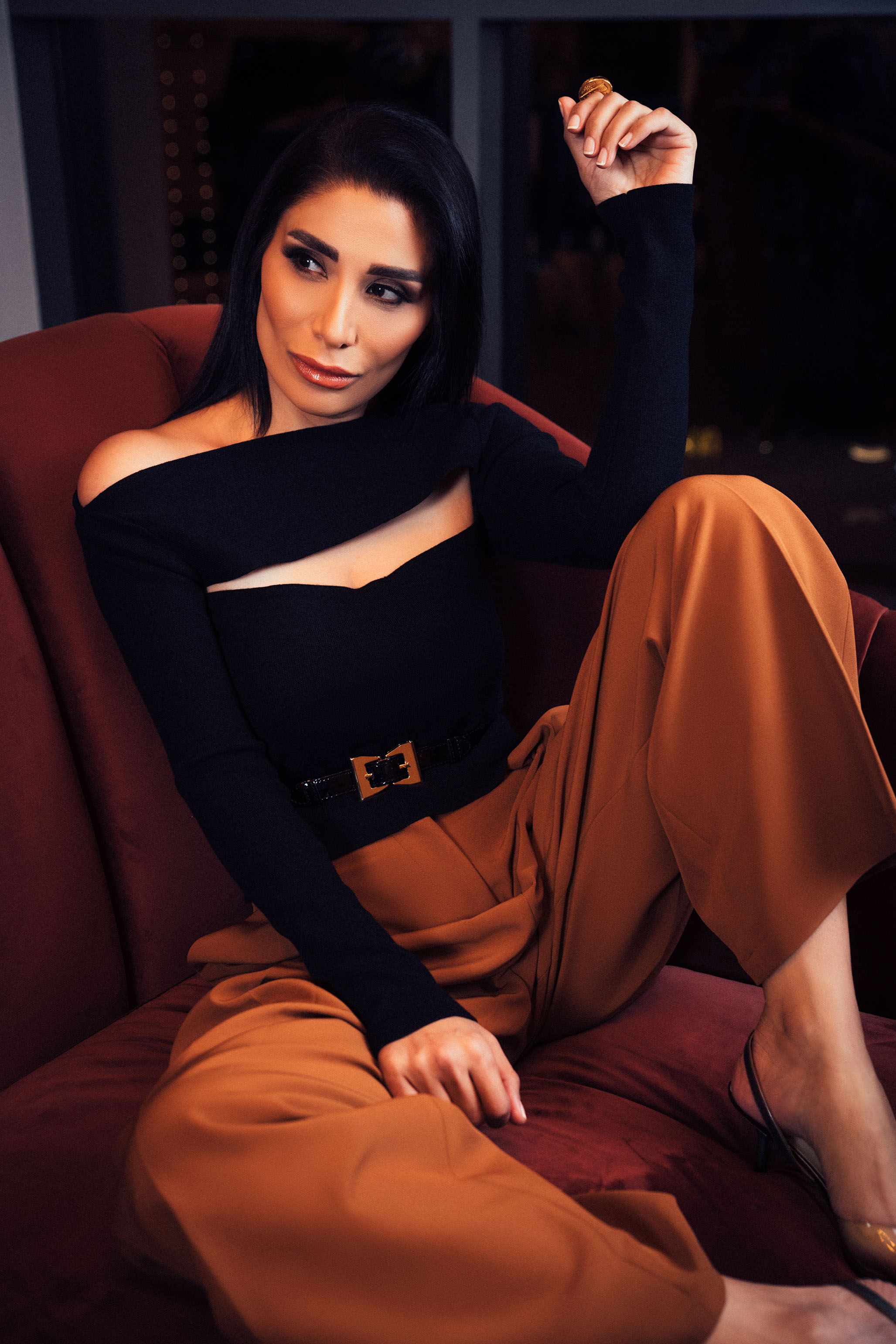 Pantalón gamuza wide leg