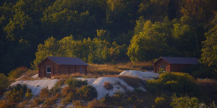 Two Wooden Cabins 