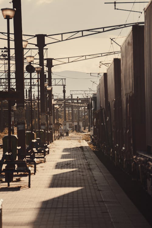 Foto profissional grátis de estação de trem, estrada de ferro, estrutura de aço