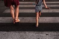 People Crossing the Pedestrian Lane